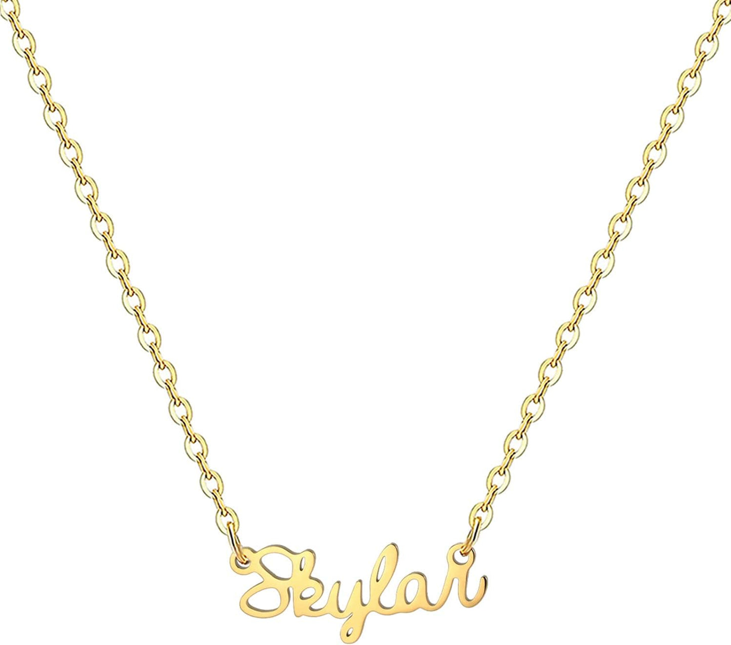 18K Gold Plated Stainless Steel Name Necklace Personalized Custom Name Necklace Customized Nameplate Necklace for Women