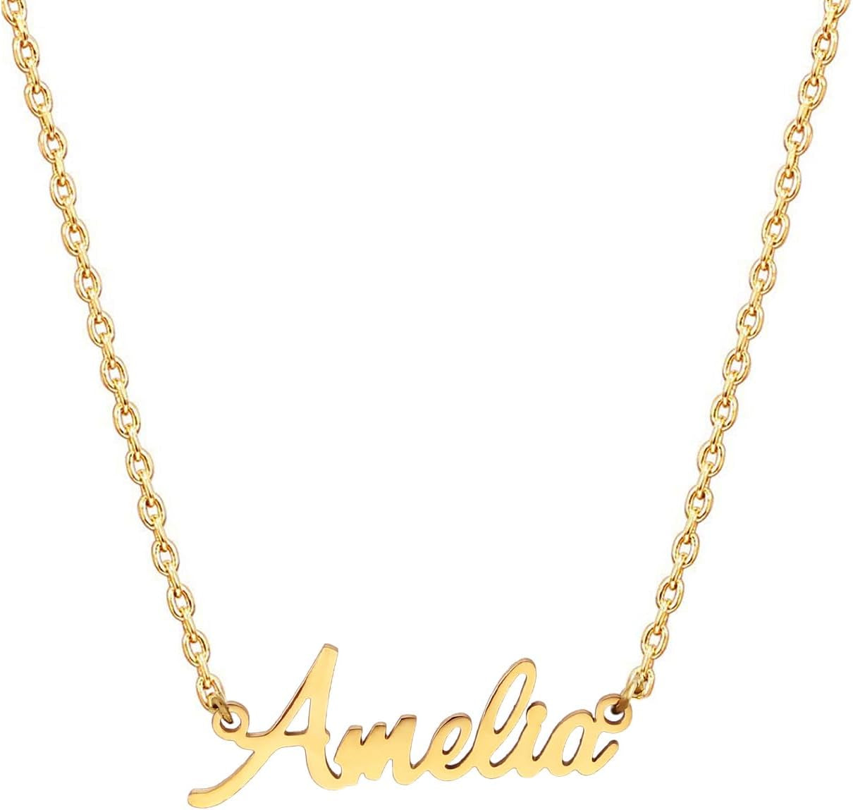 18K Gold Plated Stainless Steel Name Necklace Personalized Custom Name Necklace Customized Nameplate Necklace for Women
