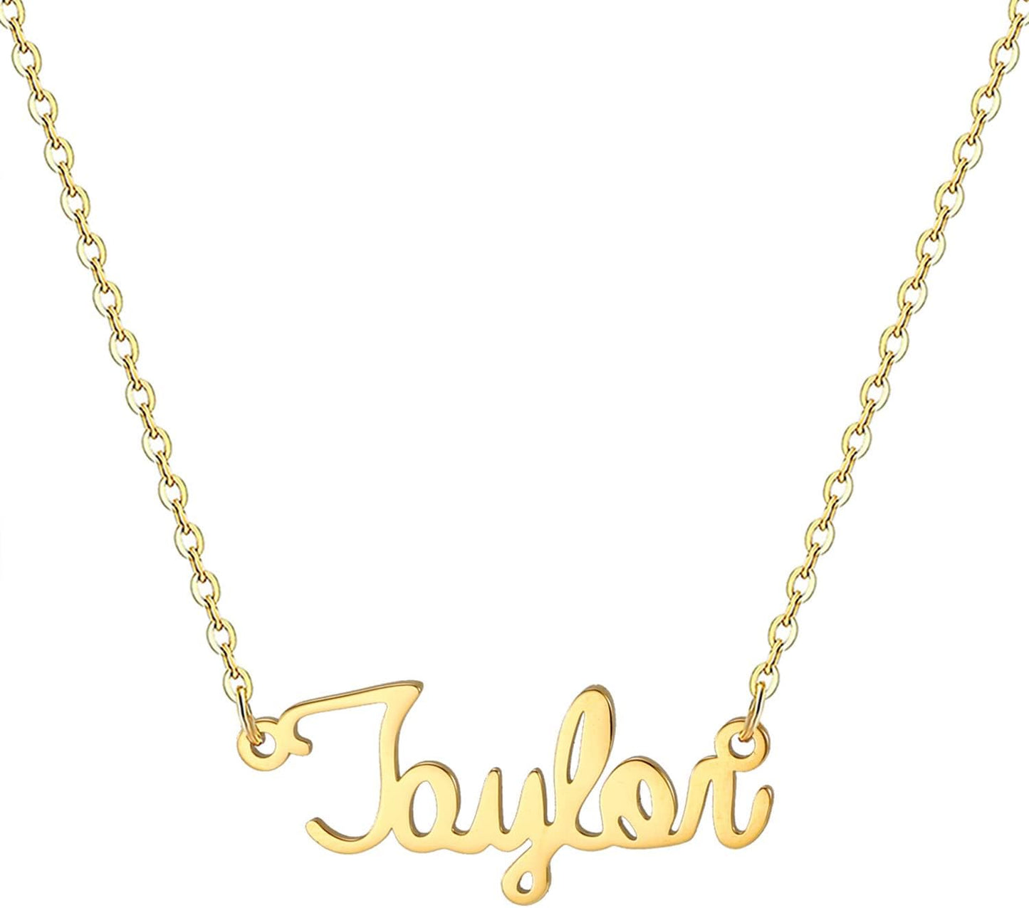18K Gold Plated Stainless Steel Name Necklace Personalized Custom Name Necklace Customized Nameplate Necklace for Women