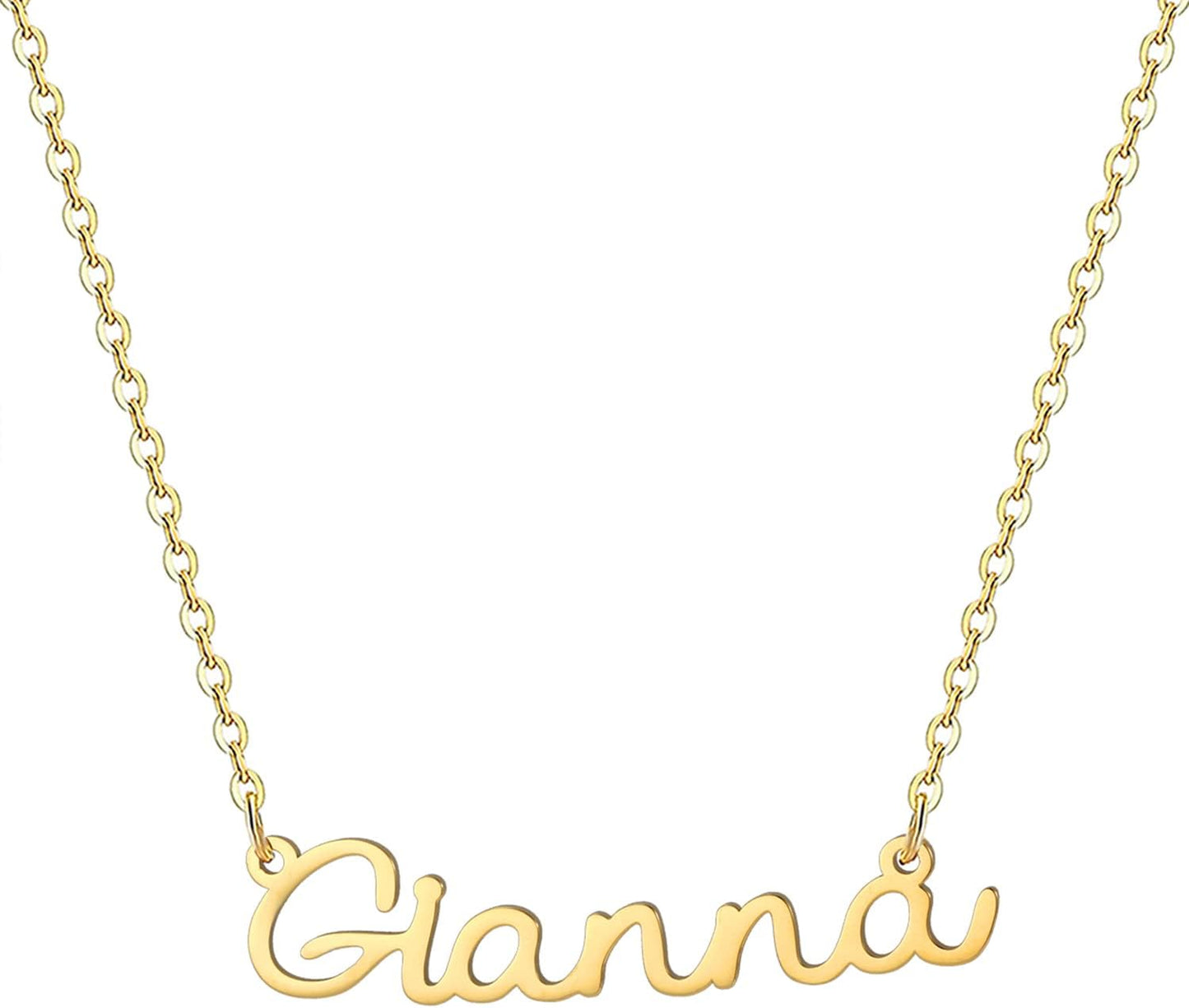 18K Gold Plated Stainless Steel Name Necklace Personalized Custom Name Necklace Customized Nameplate Necklace for Women