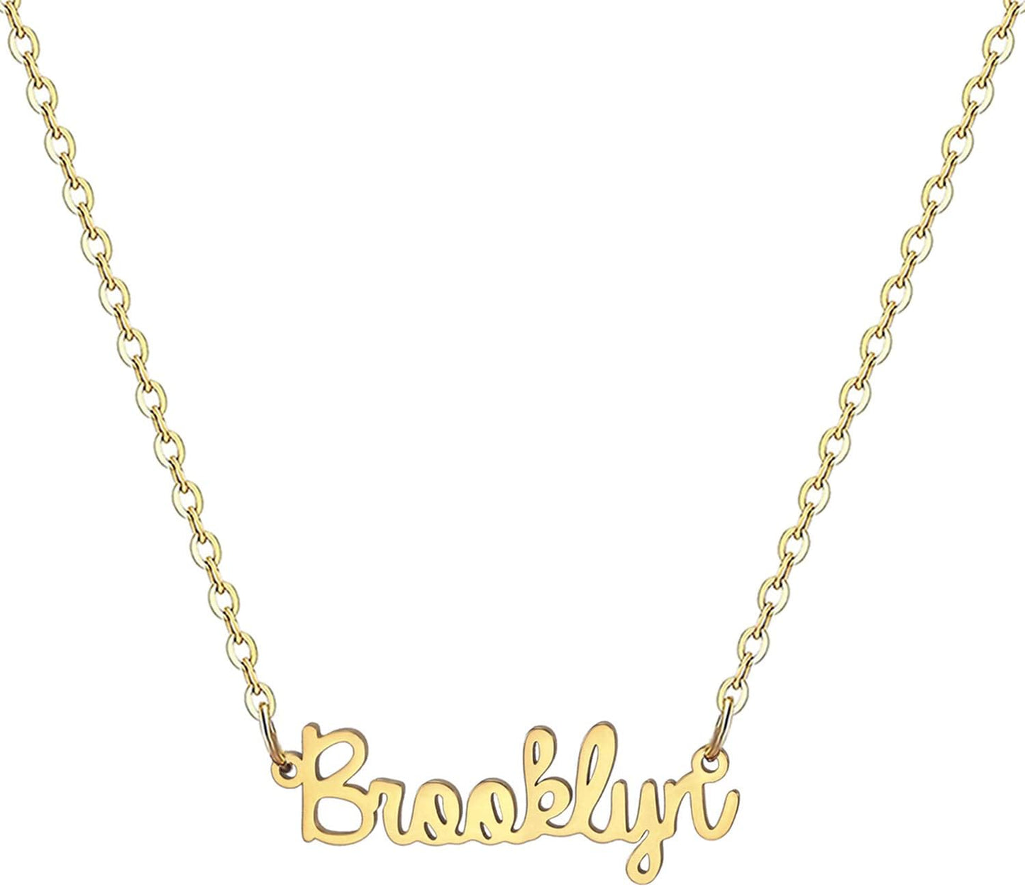 18K Gold Plated Stainless Steel Name Necklace Personalized Custom Name Necklace Customized Nameplate Necklace for Women