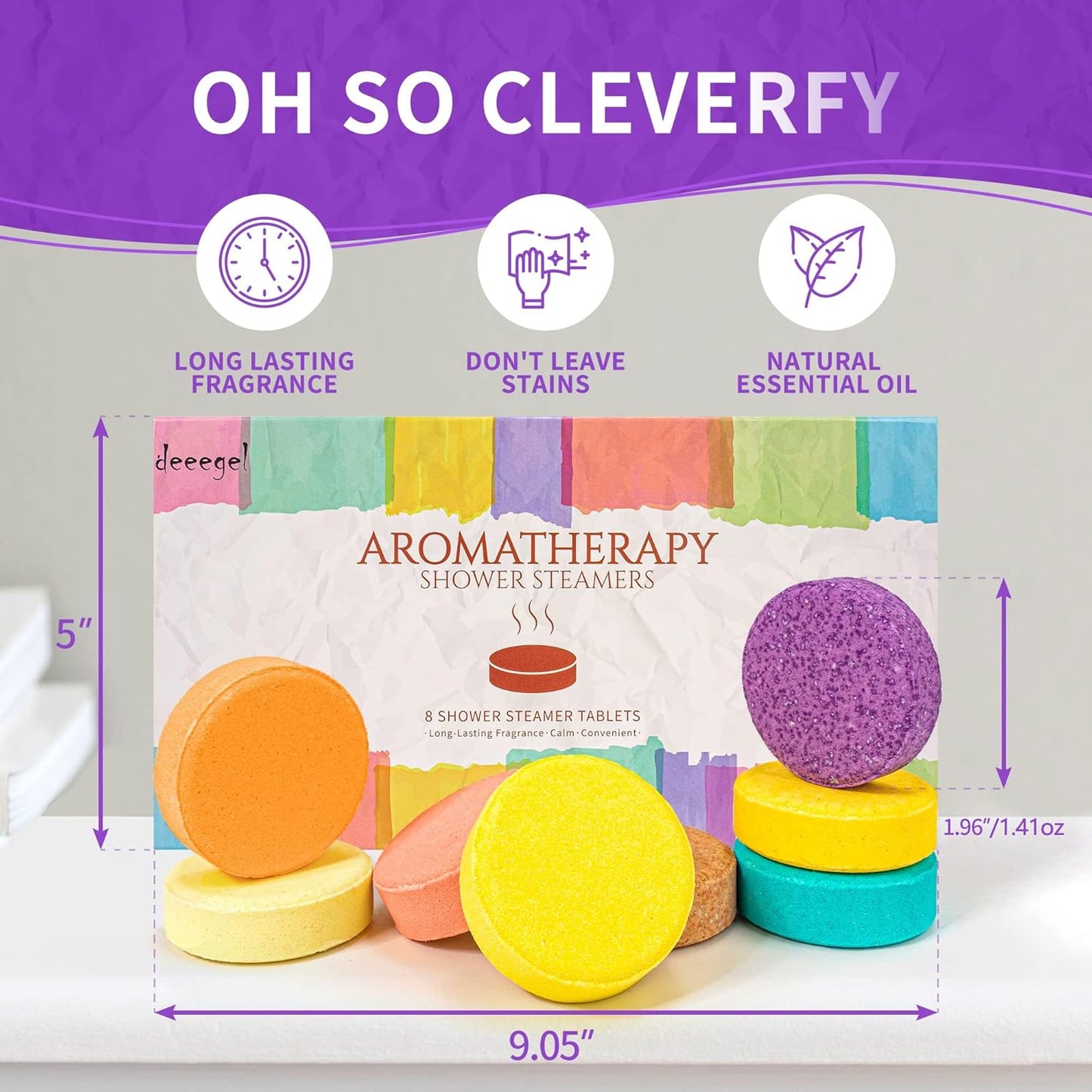 Shower Steamers Aromatherapy Gifts Set Pack of 8 Shower Bath Bombs Tablets with Essential Oils for Home SPA, Self Care Relaxation Birthday Christmas Gift for Women and Men Who Have Everything…