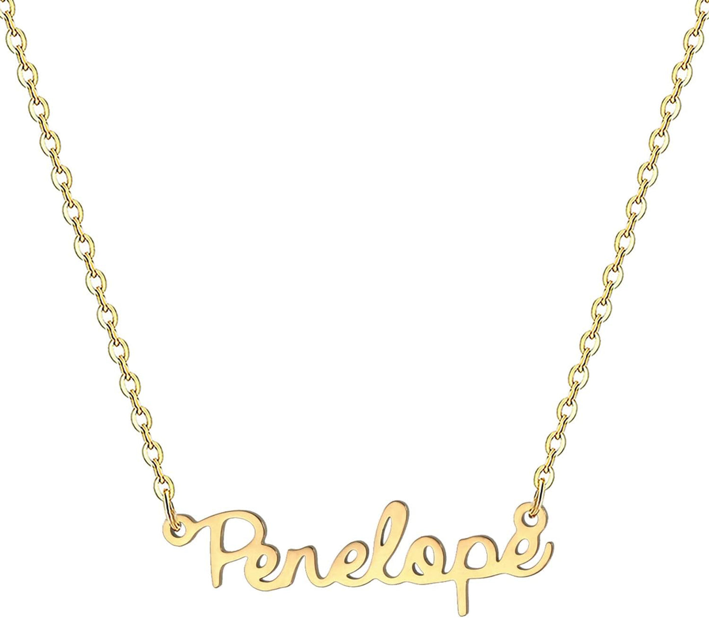 18K Gold Plated Stainless Steel Name Necklace Personalized Custom Name Necklace Customized Nameplate Necklace for Women