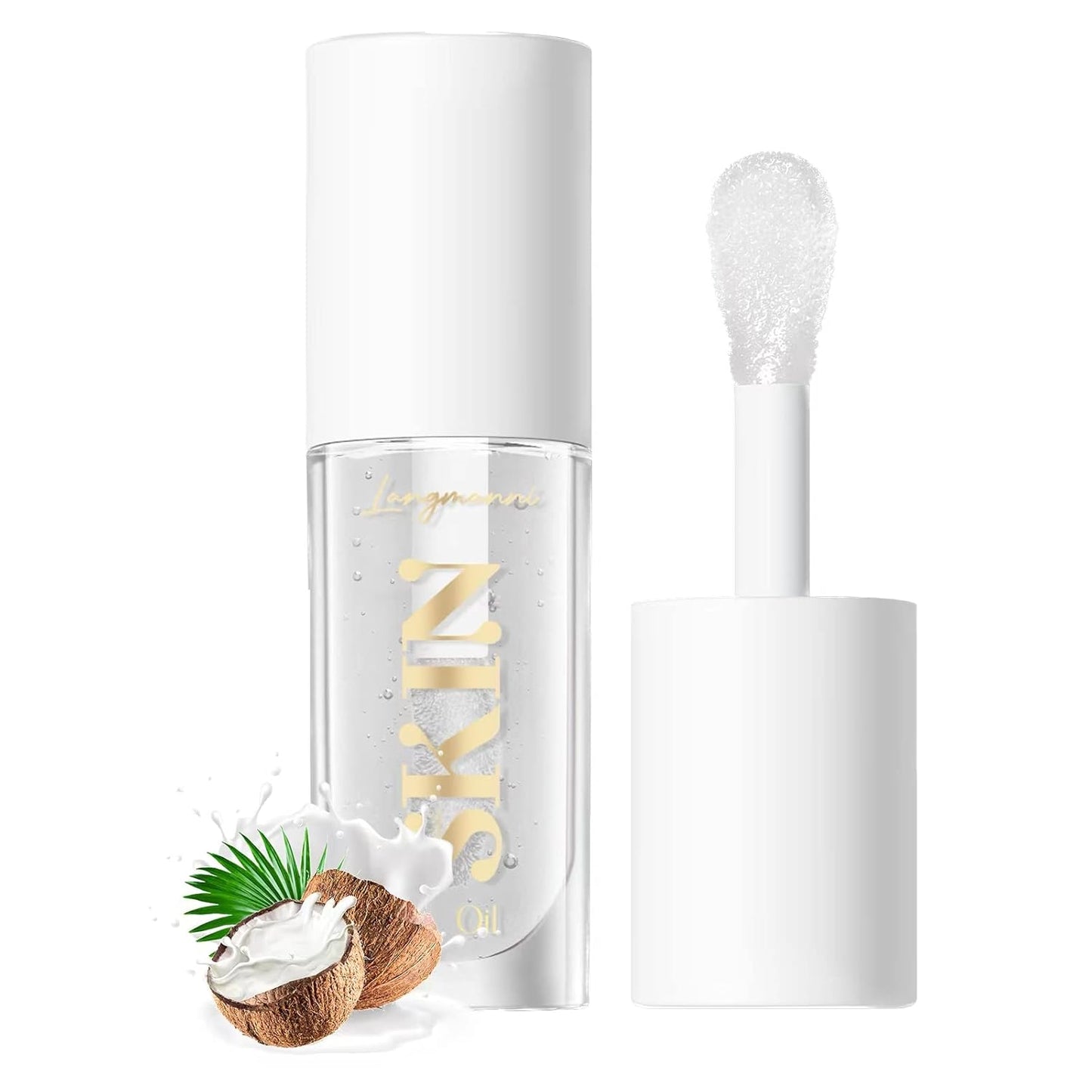Lip Oil,No-Sticky Gloss Lip Balm Lip Care,Fruit Flavoured Lip Oil for Dry Lip'S Moisturizing Hydrating and Nourishing (Strawberry+Coco)