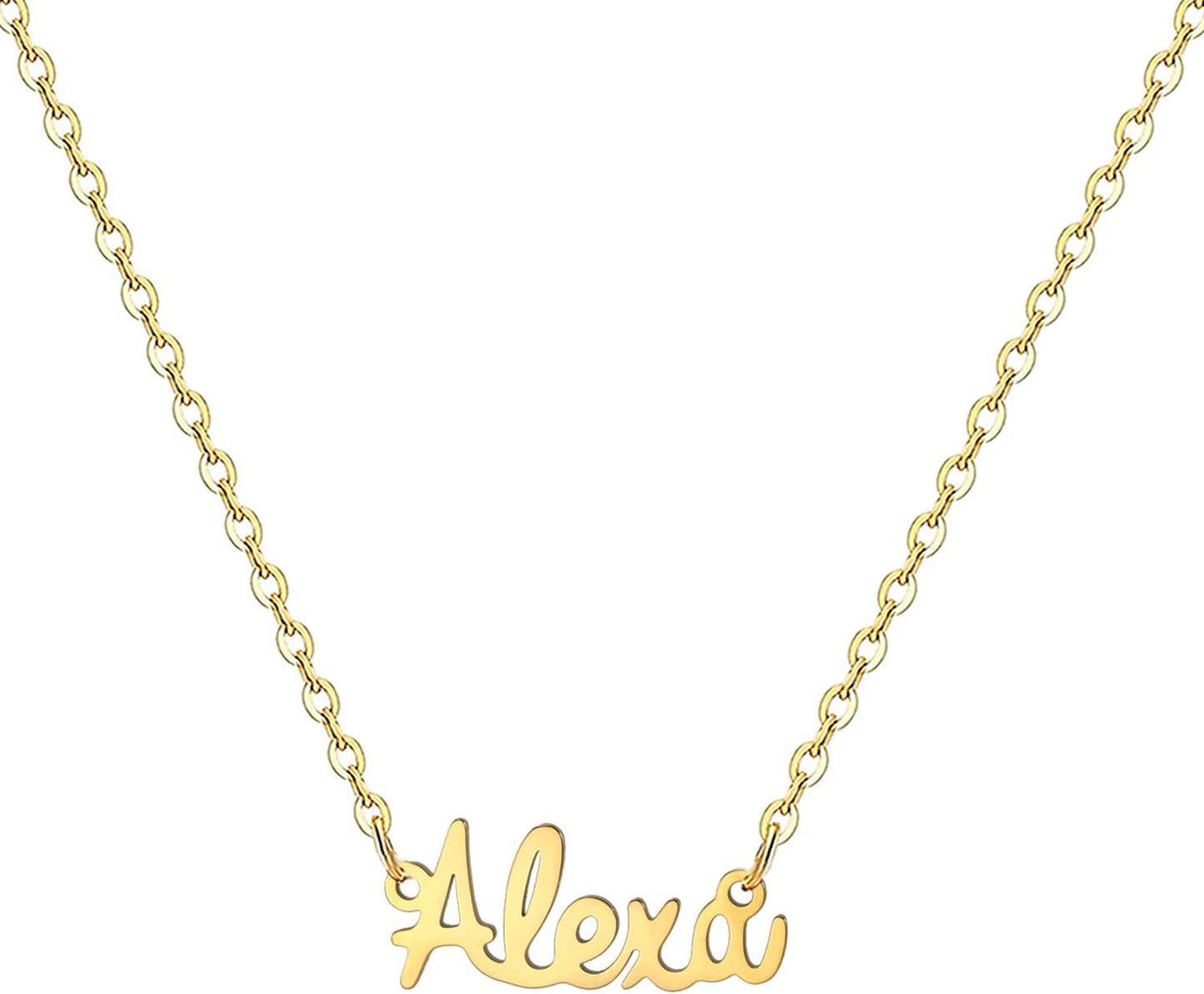 18K Gold Plated Stainless Steel Name Necklace Personalized Custom Name Necklace Customized Nameplate Necklace for Women
