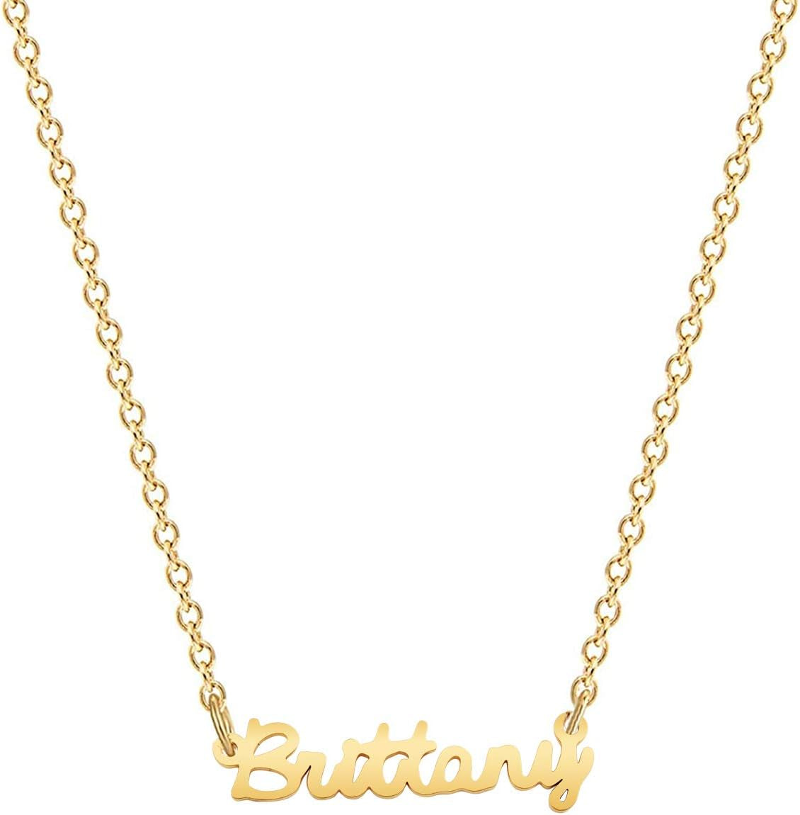 18K Gold Plated Stainless Steel Name Necklace Personalized Custom Name Necklace Customized Nameplate Necklace for Women