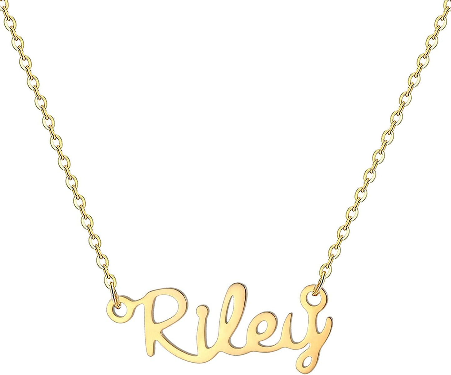 18K Gold Plated Stainless Steel Name Necklace Personalized Custom Name Necklace Customized Nameplate Necklace for Women