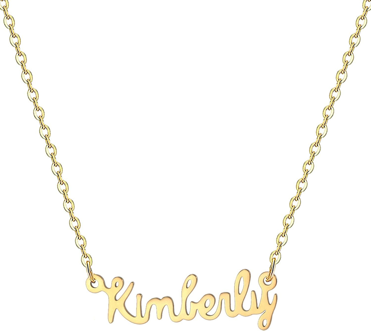18K Gold Plated Stainless Steel Name Necklace Personalized Custom Name Necklace Customized Nameplate Necklace for Women