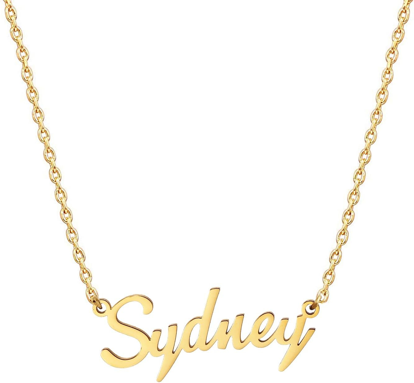 18K Gold Plated Stainless Steel Name Necklace Personalized Custom Name Necklace Customized Nameplate Necklace for Women