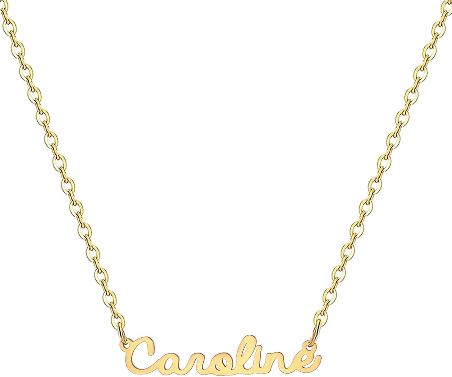 18K Gold Plated Stainless Steel Name Necklace Personalized Custom Name Necklace Customized Nameplate Necklace for Women