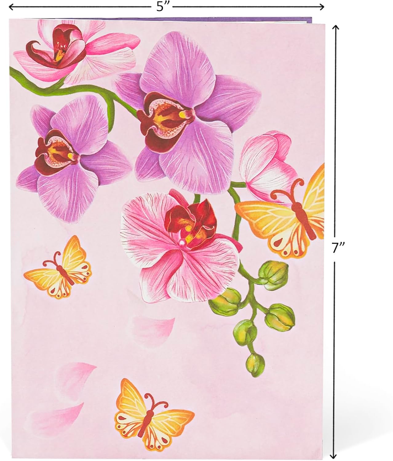 Mothers Day Pop up Cards, Happy Mother'S Day, Orchid, Butterfly, 3D Greeting Cards, Gift for Mom, Godmother, Stepmom, Sister, Mother in Law, Wife, 5X7 - Includes Envelope and Message Note