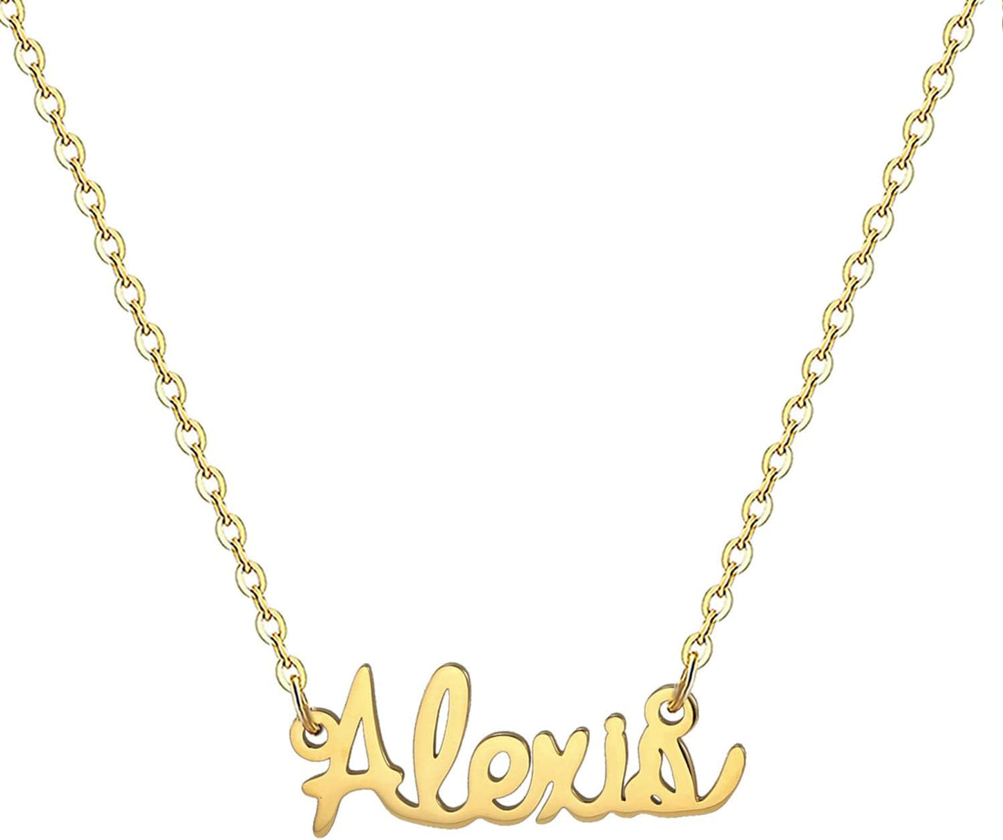18K Gold Plated Stainless Steel Name Necklace Personalized Custom Name Necklace Customized Nameplate Necklace for Women