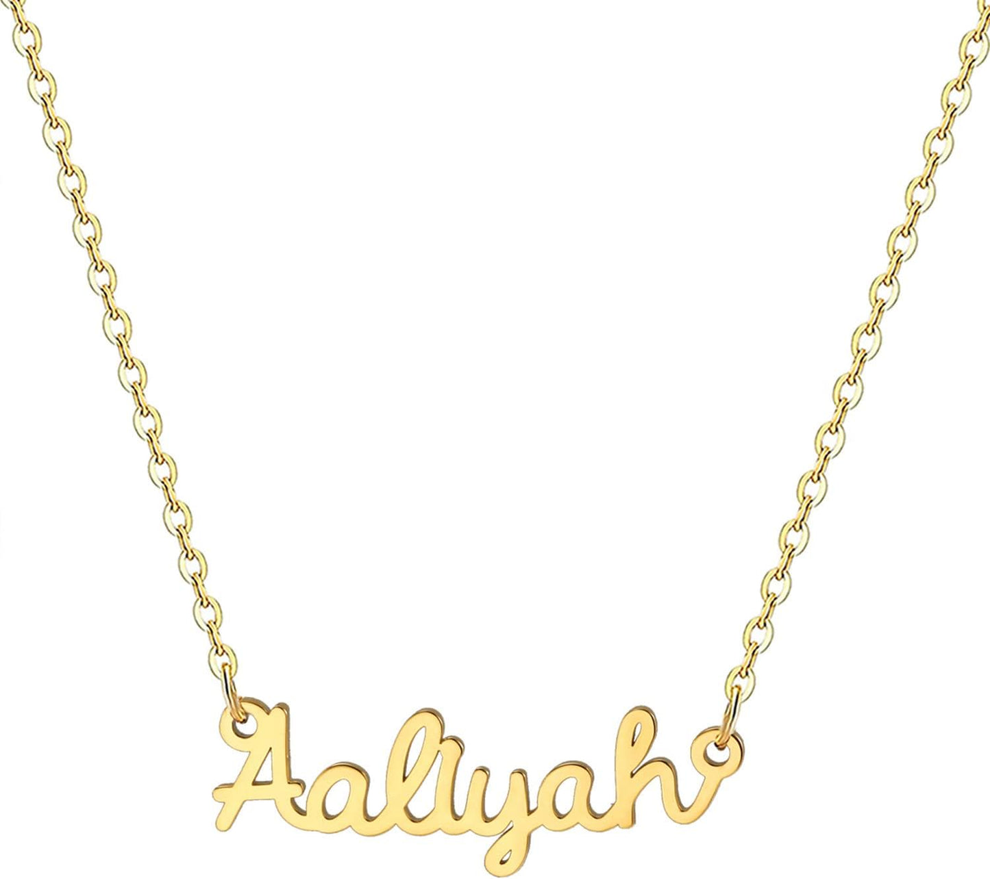 18K Gold Plated Stainless Steel Name Necklace Personalized Custom Name Necklace Customized Nameplate Necklace for Women