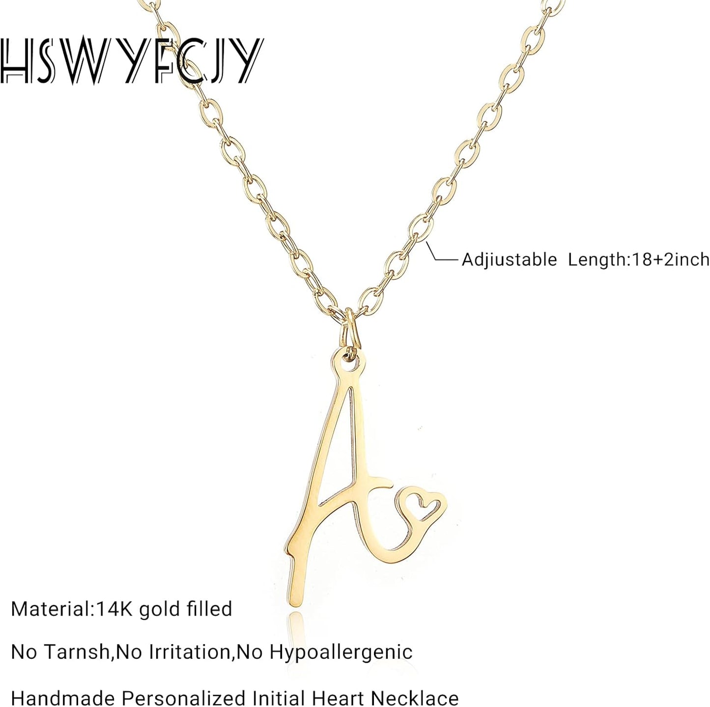 Initial Necklace for Women, Gold Dainty A-Z Letter Pendant with Heart Choker Necklace Jewelery Gifts,Personalized Cute Tiny Initial Pendant Necklace for Girls