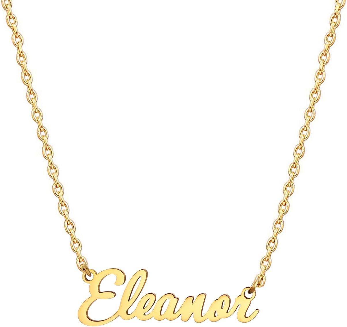 18K Gold Plated Stainless Steel Name Necklace Personalized Custom Name Necklace Customized Nameplate Necklace for Women