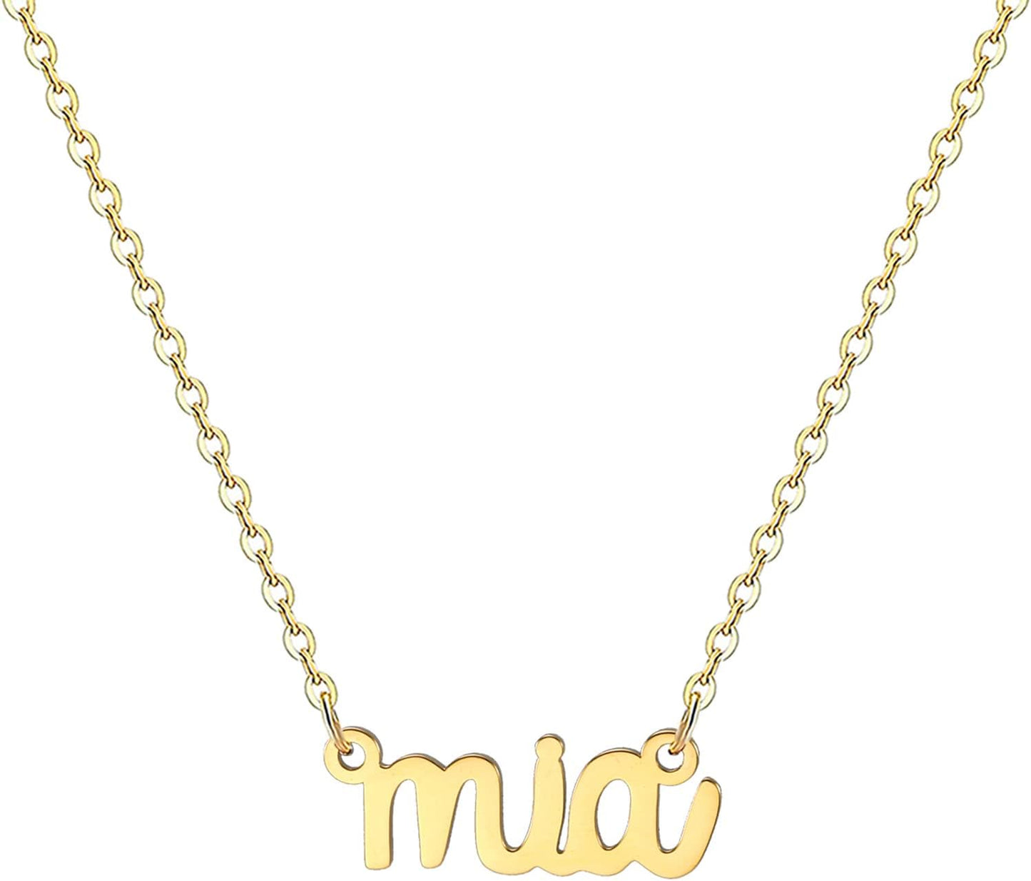 18K Gold Plated Stainless Steel Name Necklace Personalized Custom Name Necklace Customized Nameplate Necklace for Women