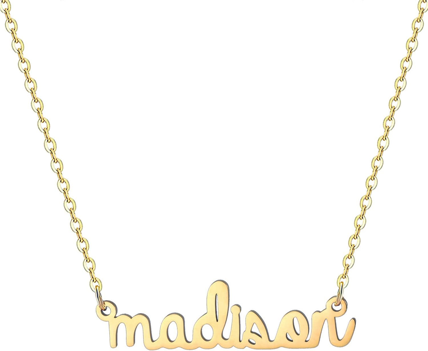 18K Gold Plated Stainless Steel Name Necklace Personalized Custom Name Necklace Customized Nameplate Necklace for Women