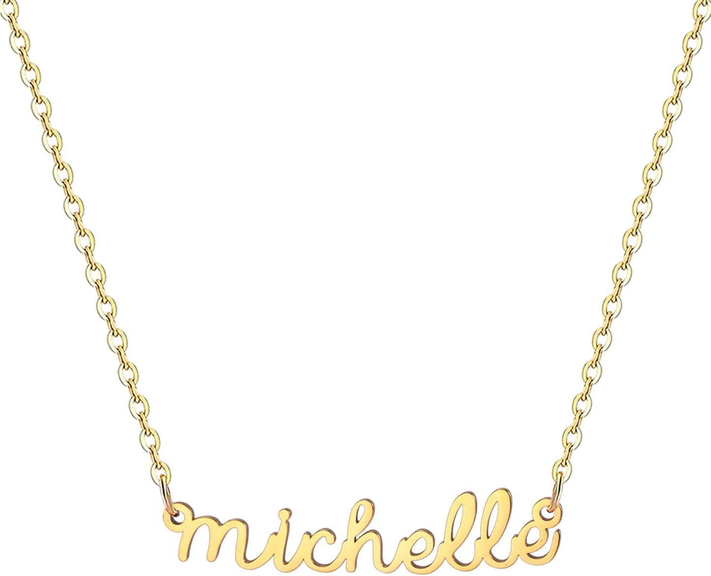 18K Gold Plated Stainless Steel Name Necklace Personalized Custom Name Necklace Customized Nameplate Necklace for Women