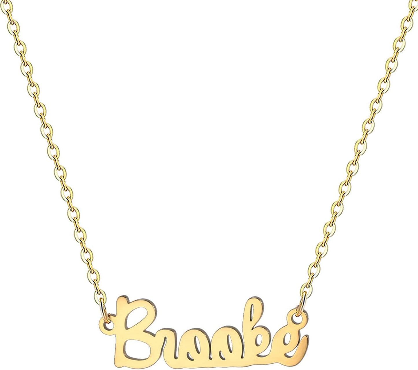 18K Gold Plated Stainless Steel Name Necklace Personalized Custom Name Necklace Customized Nameplate Necklace for Women