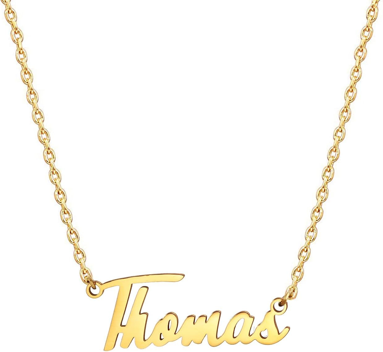 18K Gold Plated Stainless Steel Name Necklace Personalized Custom Name Necklace Customized Nameplate Necklace for Women