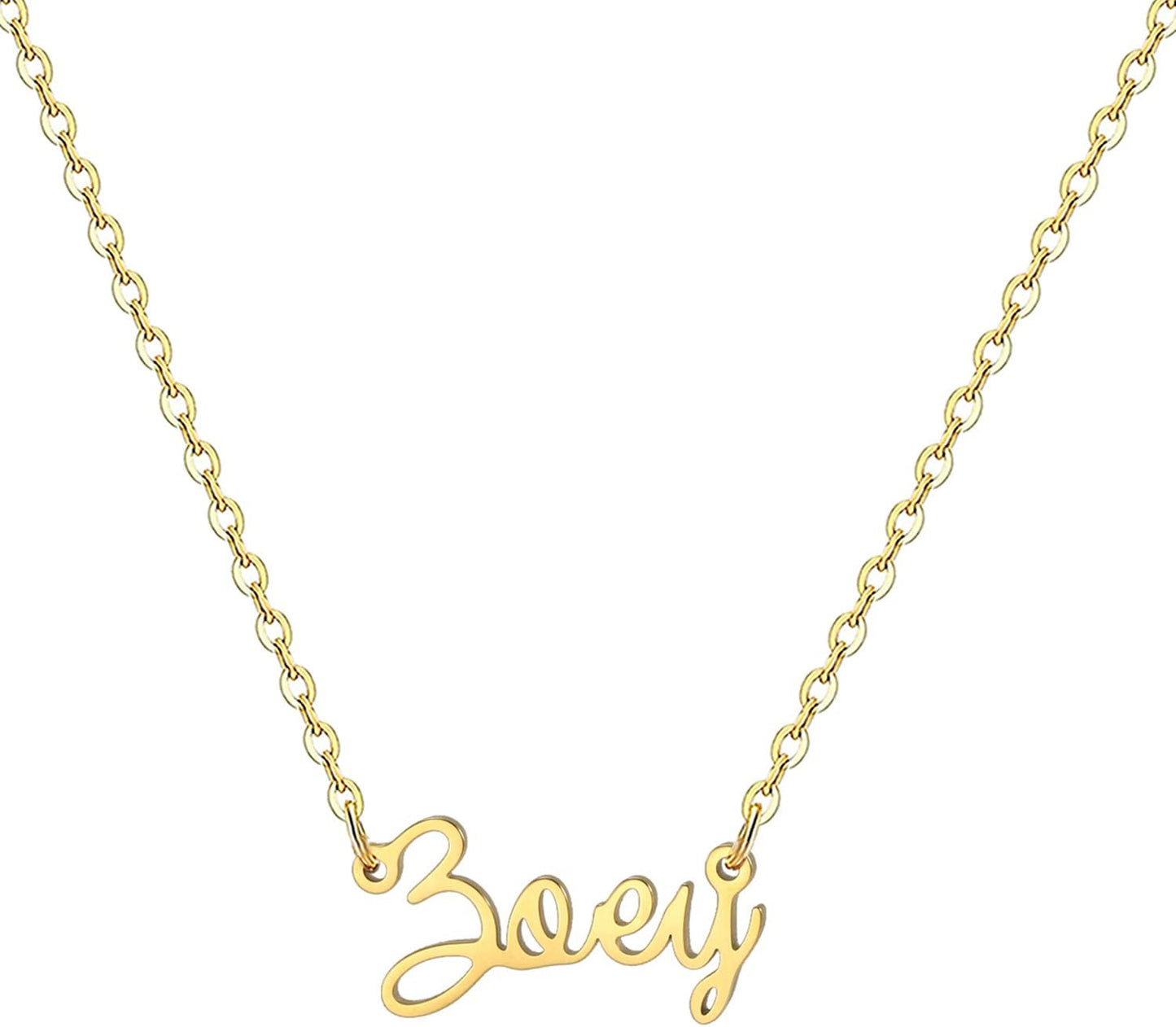 18K Gold Plated Stainless Steel Name Necklace Personalized Custom Name Necklace Customized Nameplate Necklace for Women