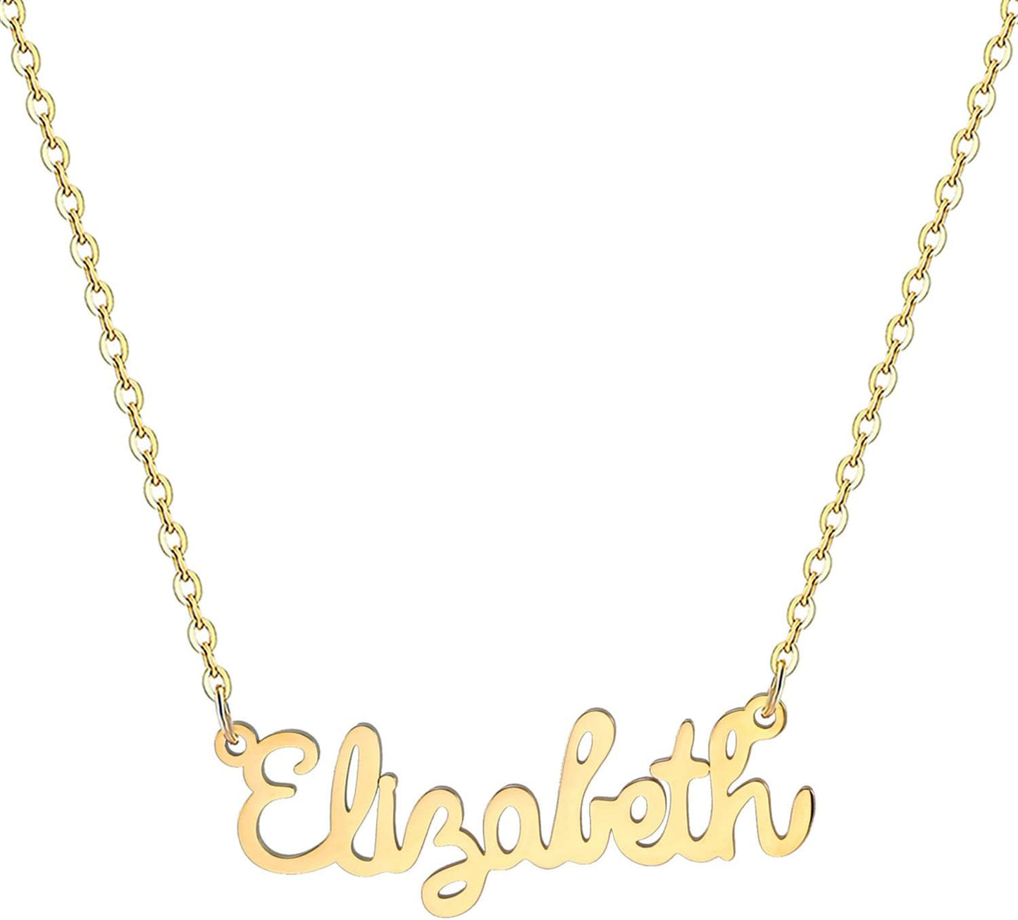 18K Gold Plated Stainless Steel Name Necklace Personalized Custom Name Necklace Customized Nameplate Necklace for Women