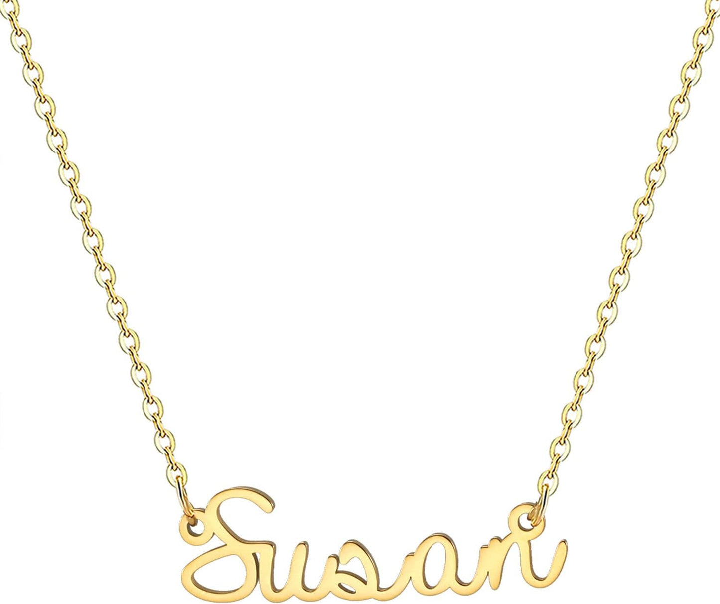 18K Gold Plated Stainless Steel Name Necklace Personalized Custom Name Necklace Customized Nameplate Necklace for Women