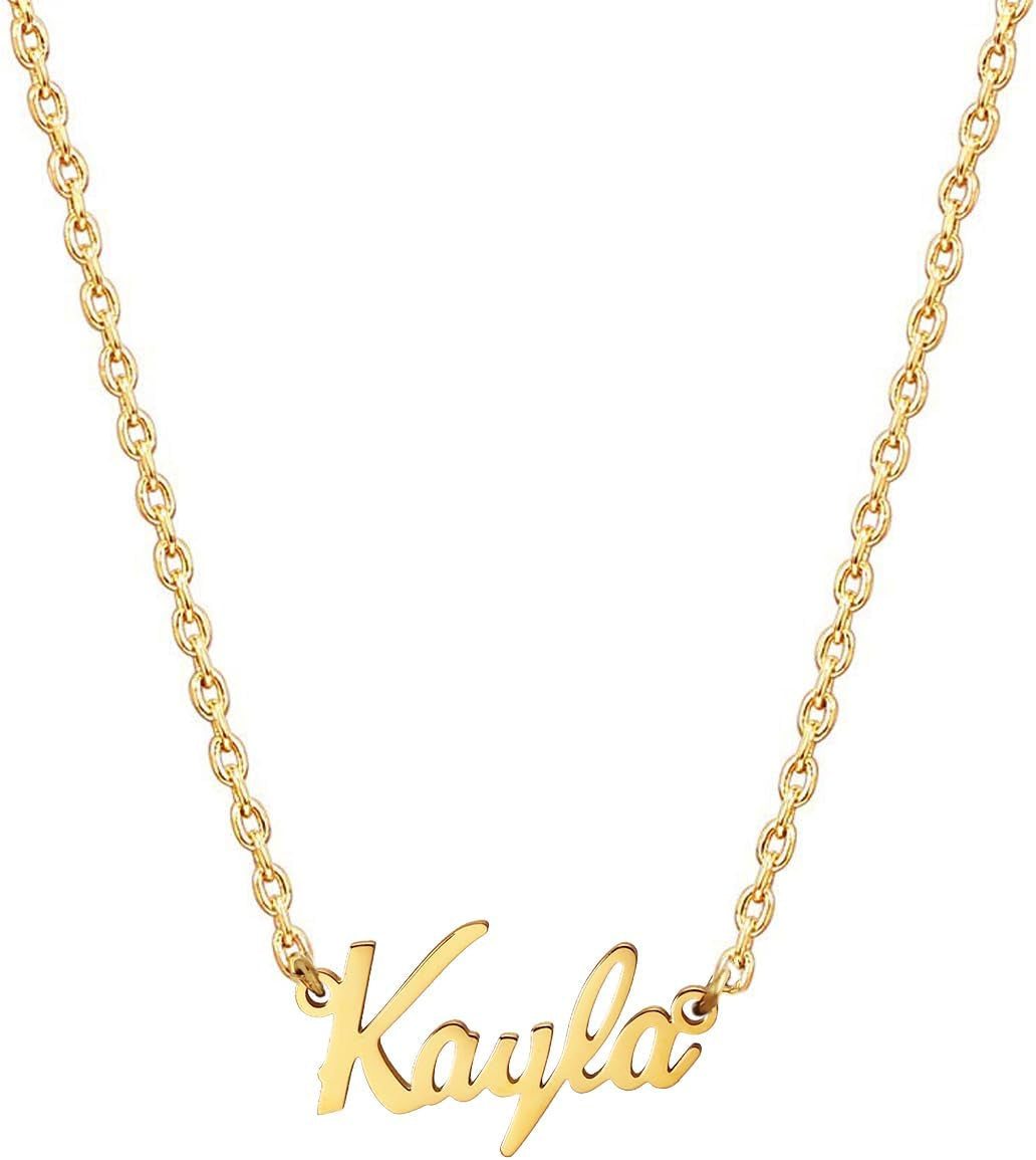 18K Gold Plated Stainless Steel Name Necklace Personalized Custom Name Necklace Customized Nameplate Necklace for Women