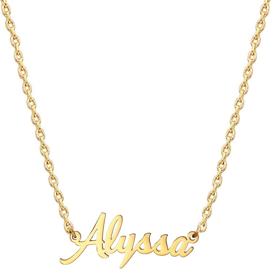 18K Gold Plated Stainless Steel Name Necklace Personalized Custom Name Necklace Customized Nameplate Necklace for Women