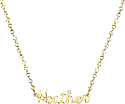 18K Gold Plated Stainless Steel Name Necklace Personalized Custom Name Necklace Customized Nameplate Necklace for Women