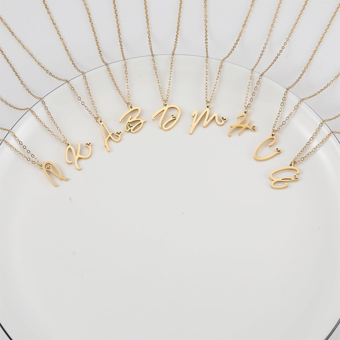 Initial Necklace for Women, Gold Dainty A-Z Letter Pendant with Heart Choker Necklace Jewelery Gifts,Personalized Cute Tiny Initial Pendant Necklace for Girls