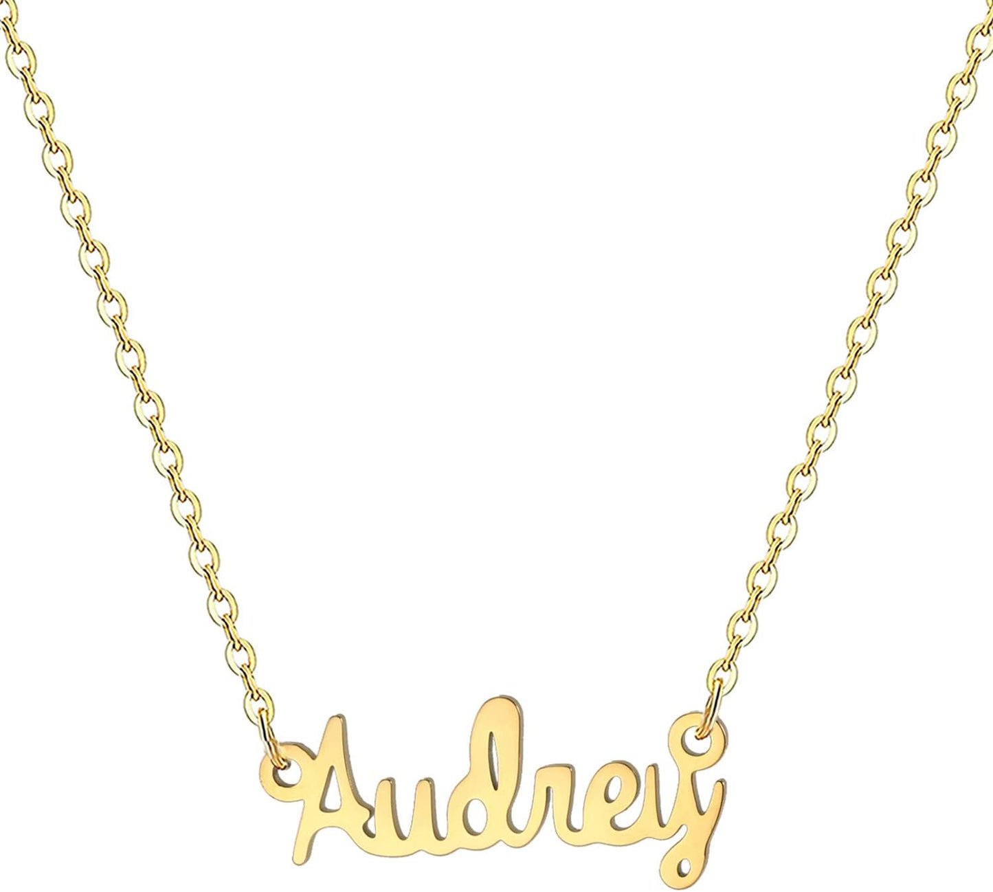 18K Gold Plated Stainless Steel Name Necklace Personalized Custom Name Necklace Customized Nameplate Necklace for Women