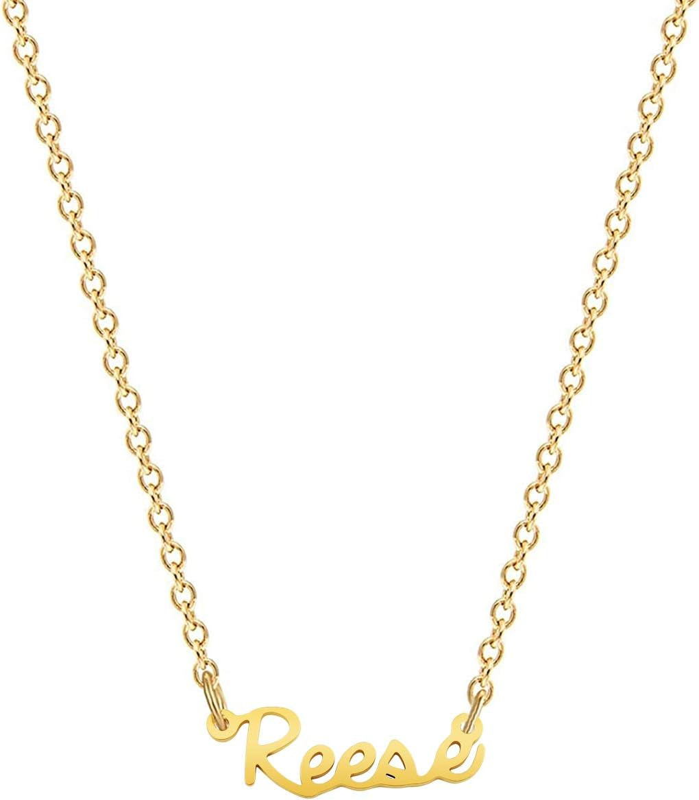 18K Gold Plated Stainless Steel Name Necklace Personalized Custom Name Necklace Customized Nameplate Necklace for Women