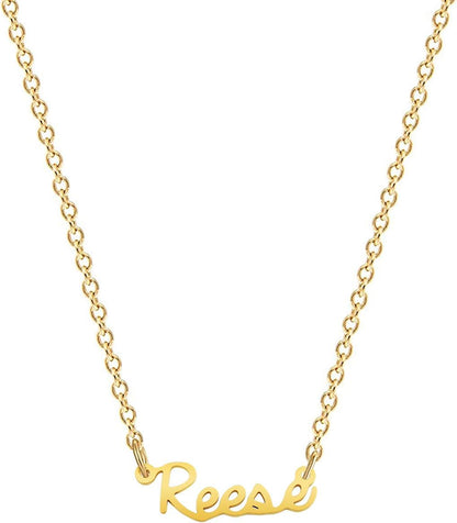 18K Gold Plated Stainless Steel Name Necklace Personalized Custom Name Necklace Customized Nameplate Necklace for Women