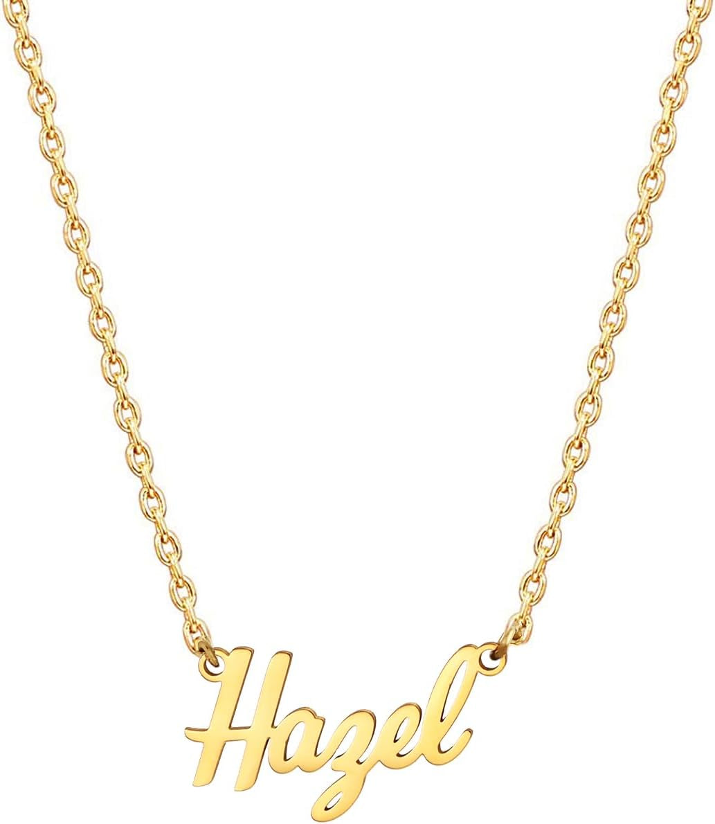18K Gold Plated Stainless Steel Name Necklace Personalized Custom Name Necklace Customized Nameplate Necklace for Women