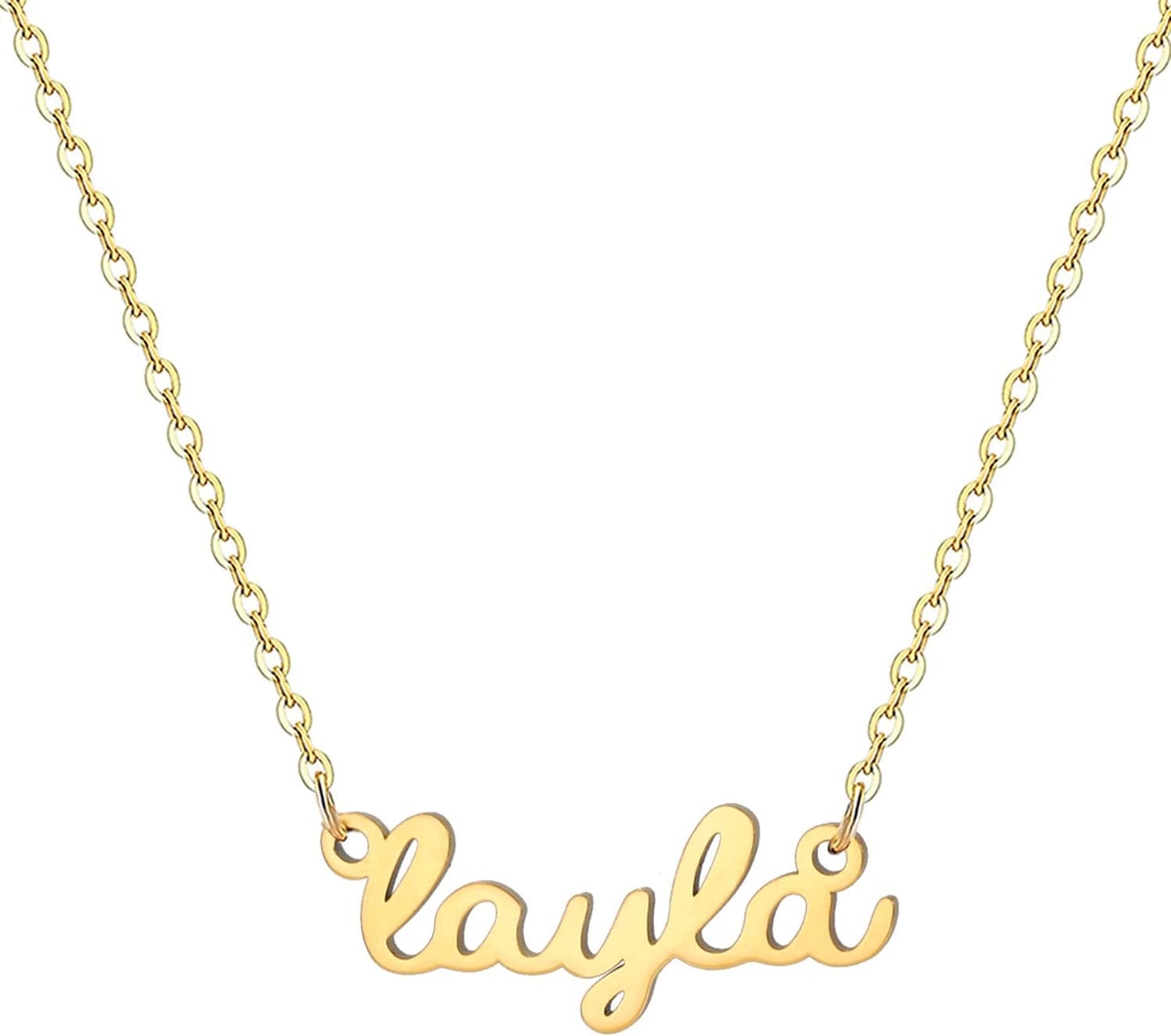 18K Gold Plated Stainless Steel Name Necklace Personalized Custom Name Necklace Customized Nameplate Necklace for Women
