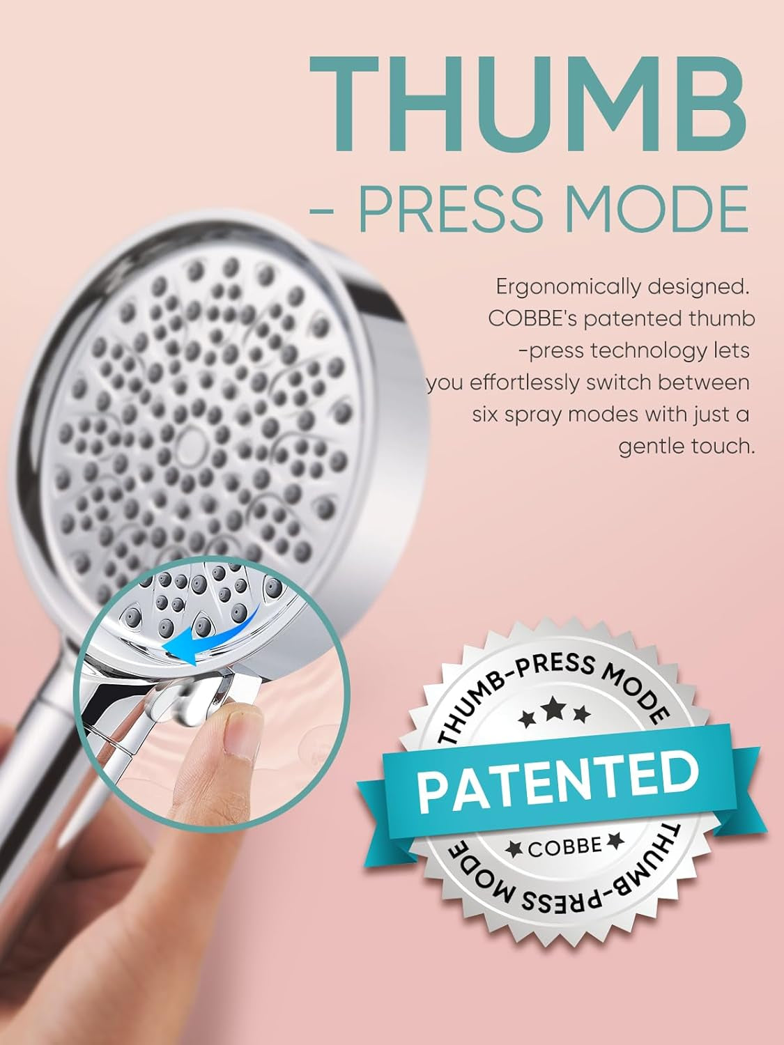 Filtered Shower Head with Handheld, High Pressure 6 Spray Mode Showerhead with Filters, Water Softener Filters Beads for Hard Water - Remove Chlorine - Reduces Dry Itchy Skin, Chrome