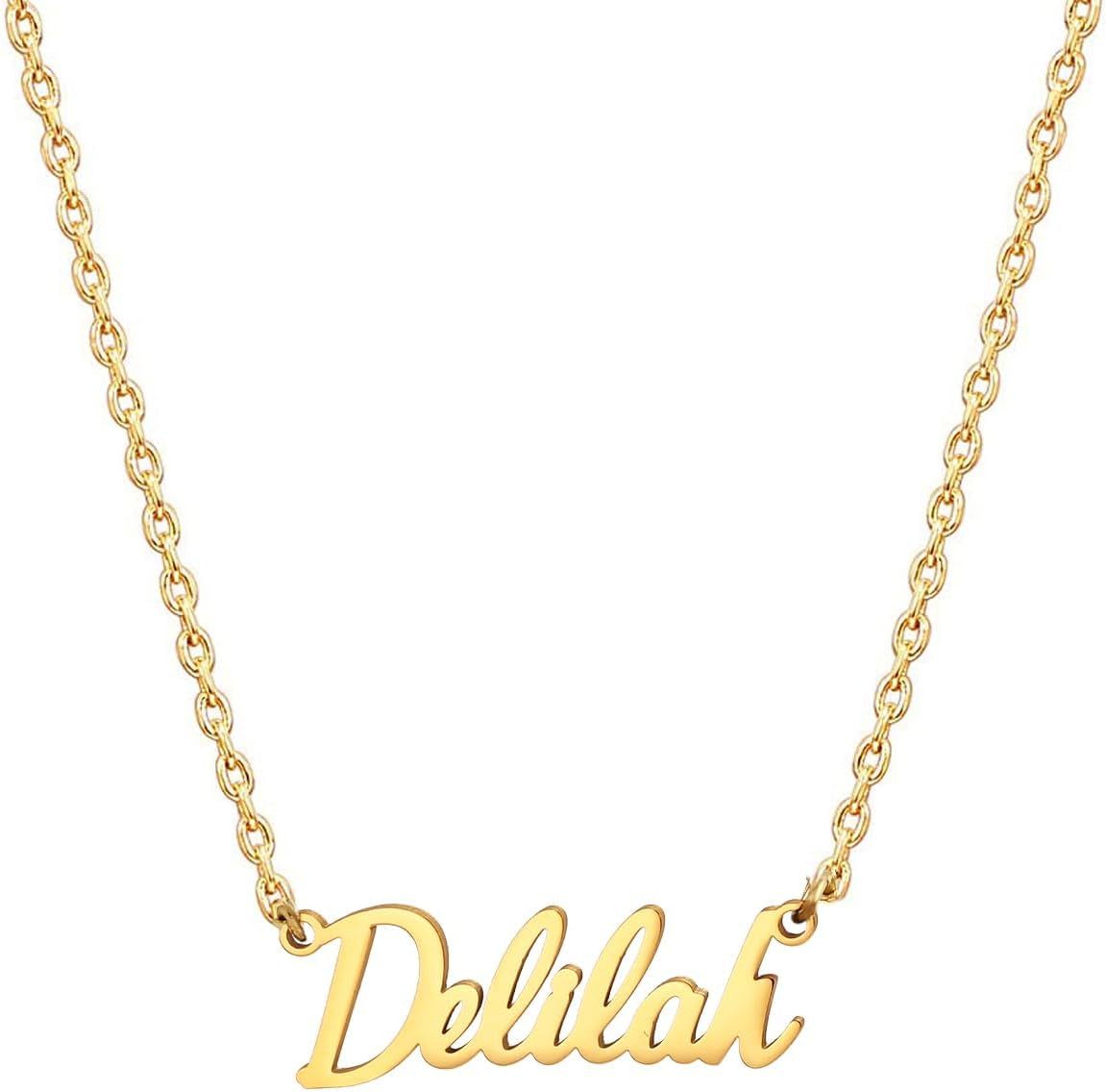 18K Gold Plated Stainless Steel Name Necklace Personalized Custom Name Necklace Customized Nameplate Necklace for Women
