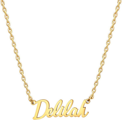 18K Gold Plated Stainless Steel Name Necklace Personalized Custom Name Necklace Customized Nameplate Necklace for Women