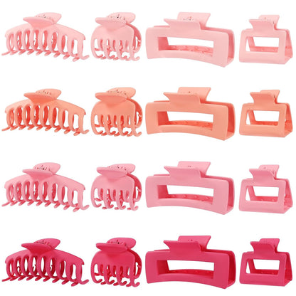 Hair Clip 16 Count for Women - Hair Claws for Thin Thick Curly Hair - Large and Small Matte Banana Clips - Strong Hold Nonslip Hair Claws - Various Sizes and Styles