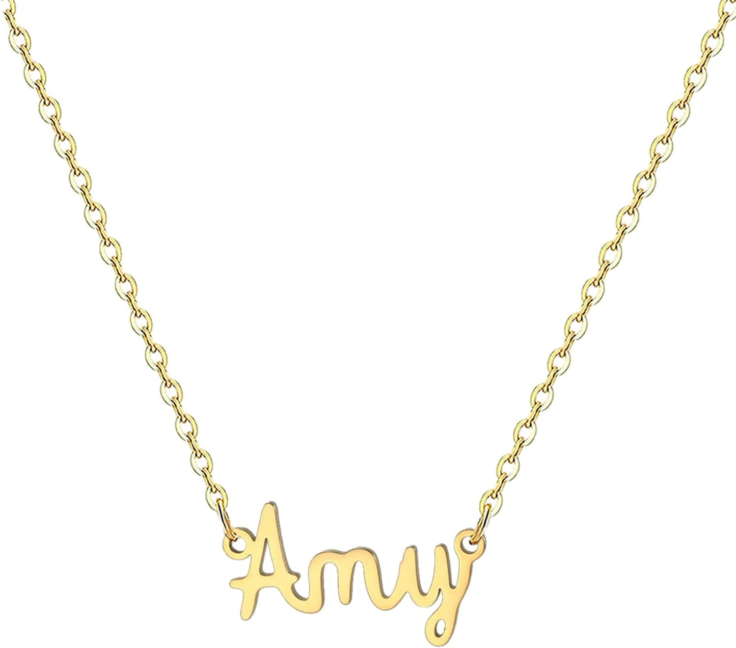 18K Gold Plated Stainless Steel Name Necklace Personalized Custom Name Necklace Customized Nameplate Necklace for Women