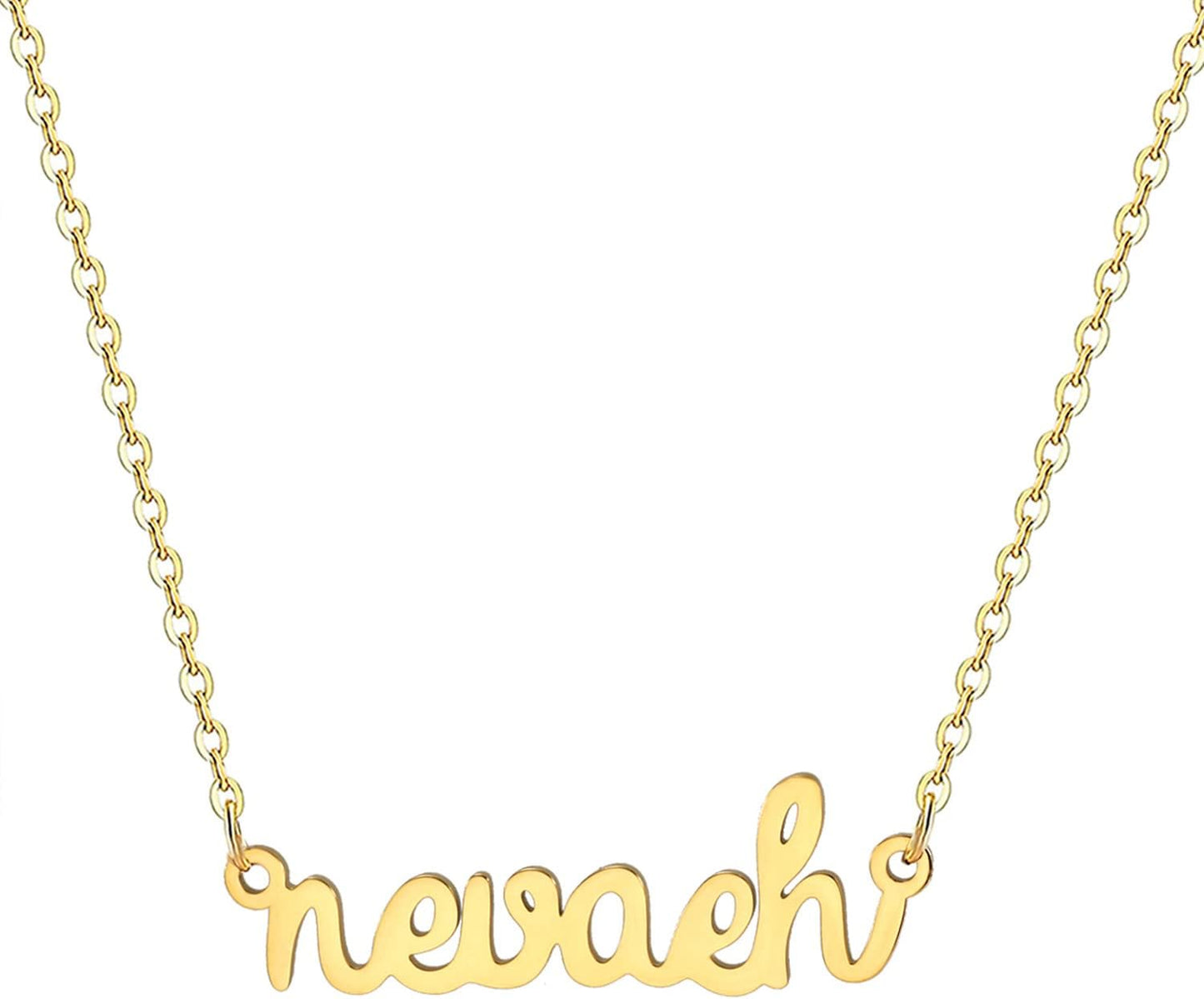 18K Gold Plated Stainless Steel Name Necklace Personalized Custom Name Necklace Customized Nameplate Necklace for Women