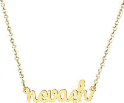 18K Gold Plated Stainless Steel Name Necklace Personalized Custom Name Necklace Customized Nameplate Necklace for Women