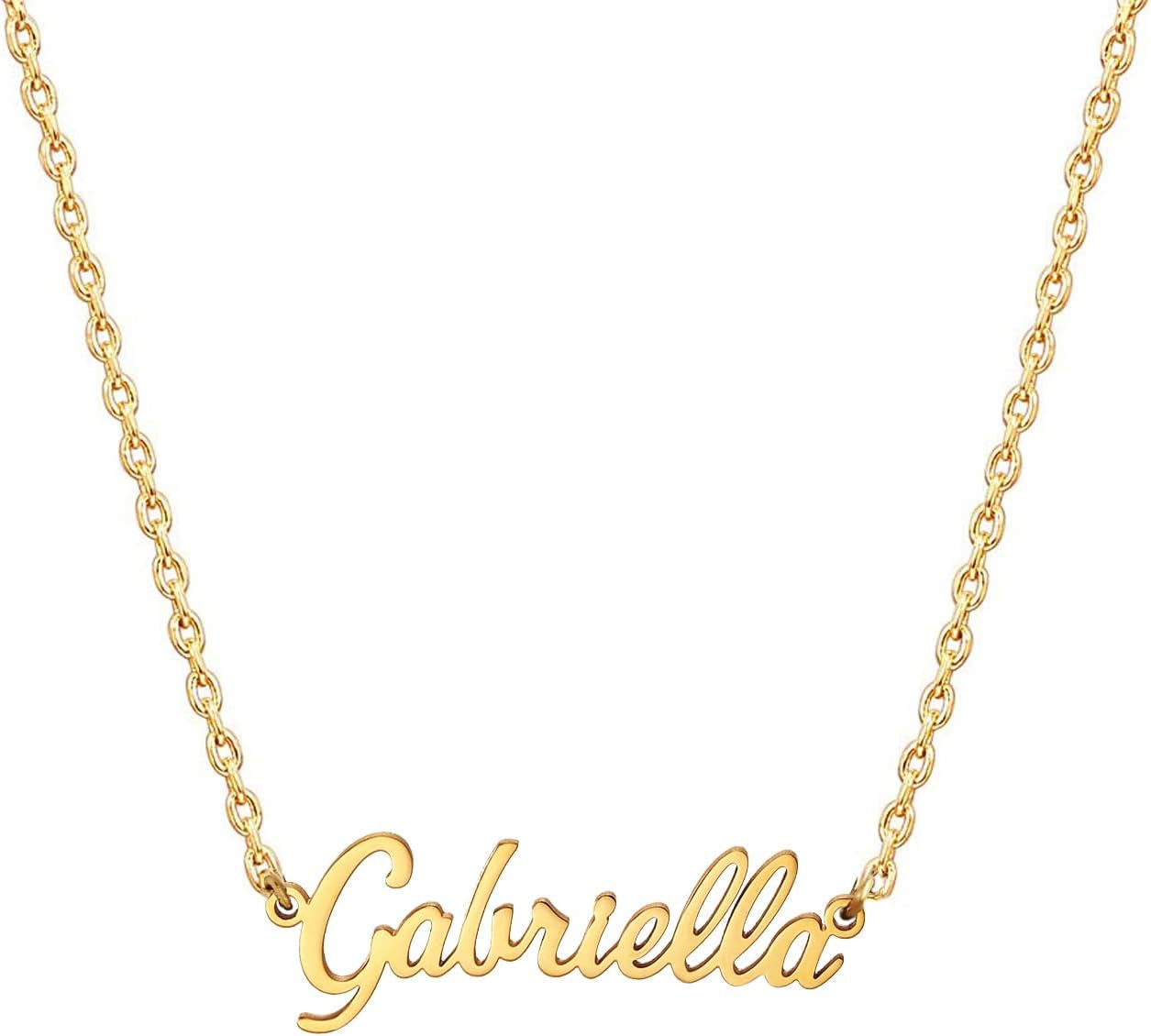 18K Gold Plated Stainless Steel Name Necklace Personalized Custom Name Necklace Customized Nameplate Necklace for Women