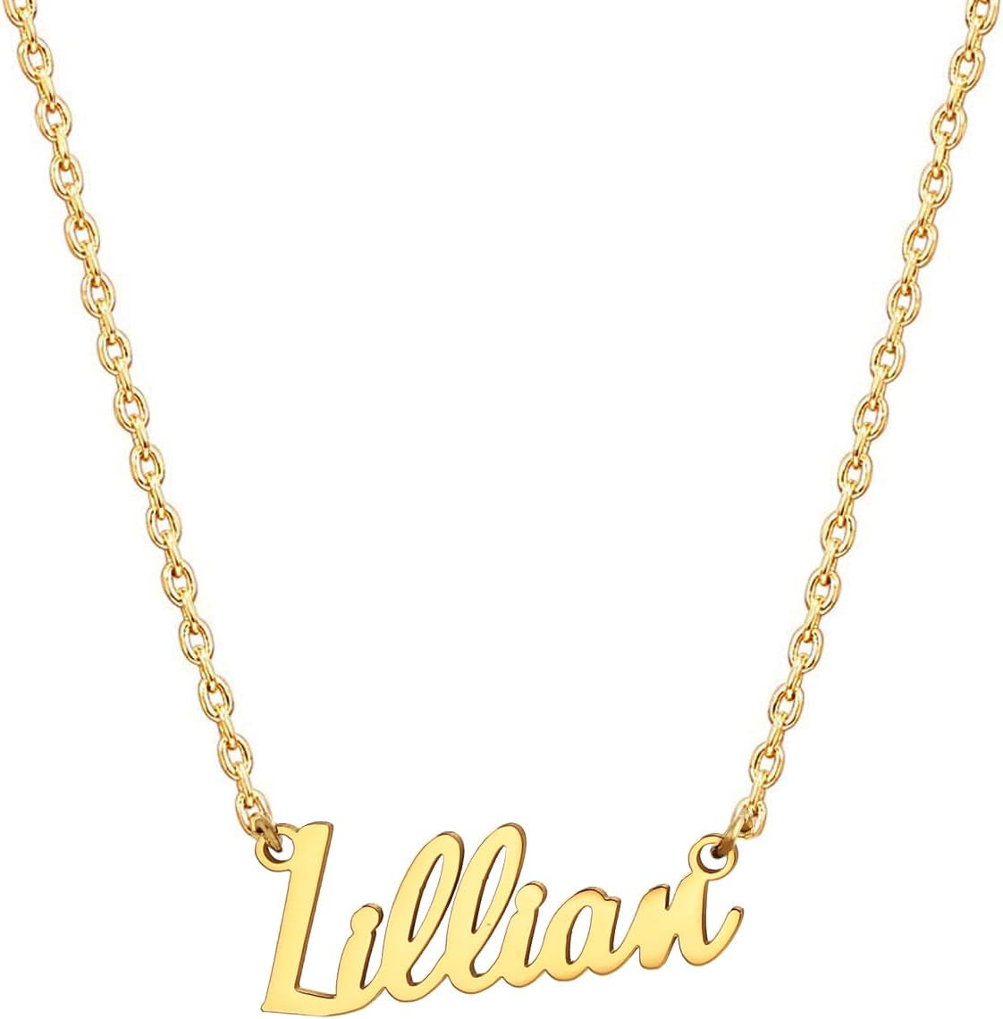 18K Gold Plated Stainless Steel Name Necklace Personalized Custom Name Necklace Customized Nameplate Necklace for Women