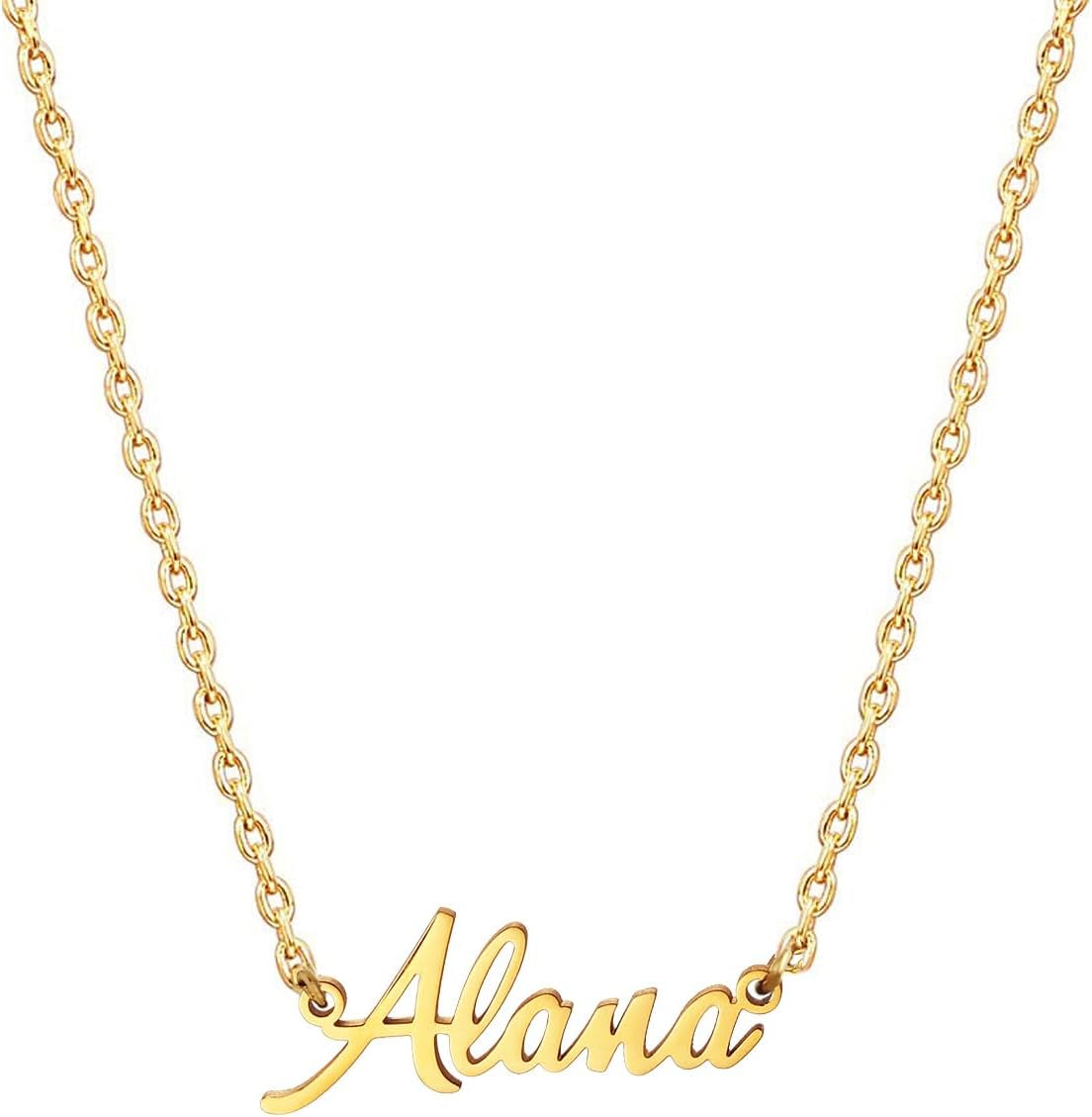 18K Gold Plated Stainless Steel Name Necklace Personalized Custom Name Necklace Customized Nameplate Necklace for Women