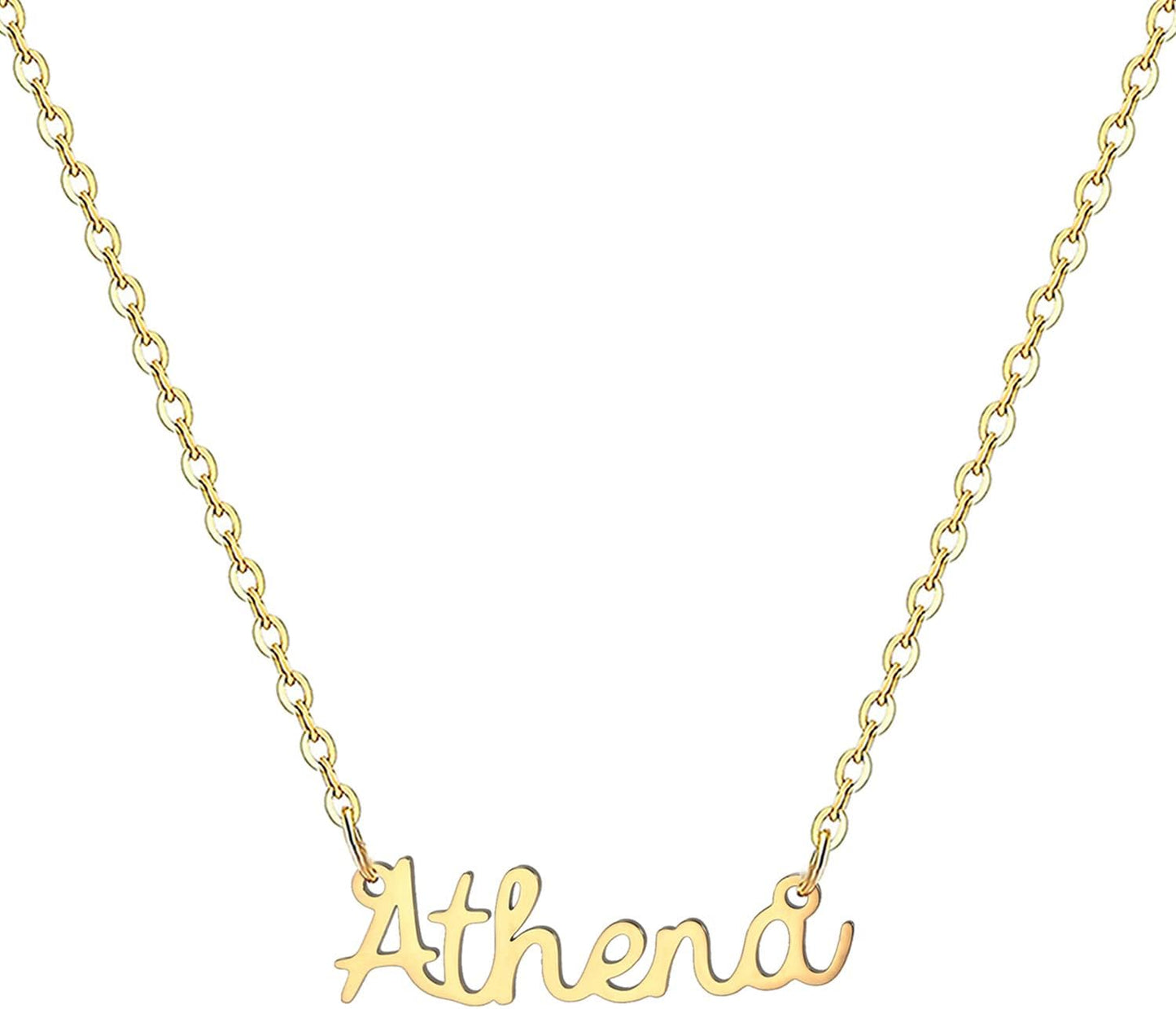 18K Gold Plated Stainless Steel Name Necklace Personalized Custom Name Necklace Customized Nameplate Necklace for Women