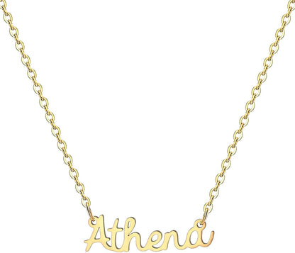 18K Gold Plated Stainless Steel Name Necklace Personalized Custom Name Necklace Customized Nameplate Necklace for Women