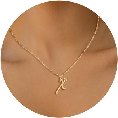 Initial Necklace for Women, Gold Dainty A-Z Letter Pendant with Heart Choker Necklace Jewelery Gifts,Personalized Cute Tiny Initial Pendant Necklace for Girls