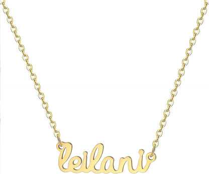 18K Gold Plated Stainless Steel Name Necklace Personalized Custom Name Necklace Customized Nameplate Necklace for Women